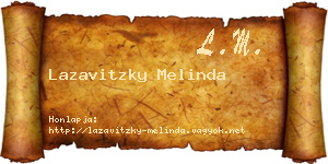 Lazavitzky Melinda névjegykártya